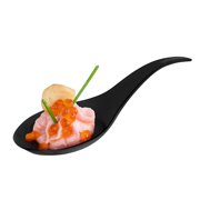 Tear Drop Tasting Spoons - Appetizer Spoons - Tasting Spoons -50 count- Disposable Black Plastic - Ideal for Appetizers, Desserts, Dips, Sauces and More!