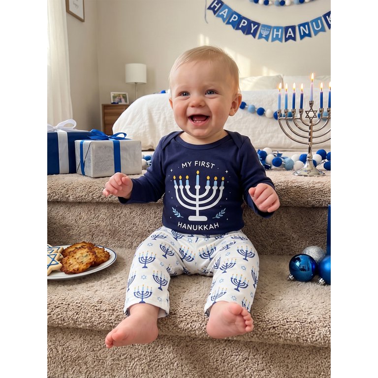 Baby Boy First Hanukkah Outfit Set photo 4