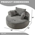 thumbnail image 2 of BUIORD 55"L Upholstered Single Sofa Chair - Oversized Corduroy Sofa and Couch for Living room - No Assembly Required - Gray, 2 of 7