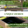 thumbnail image 4 of Outsunny Outdoor Potting Bench Table, Wooden Workstation with Sliding Tabletop, Storage Shelf and Dry Sink, for Greenhouse, Garden, Patio, Brown, 4 of 9