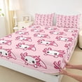 thumbnail image 3 of Castle Fairy Cartoon Pink Axolotl Queen Sheet Sets,Kawaii Salamander Bed Set, 3 of 7
