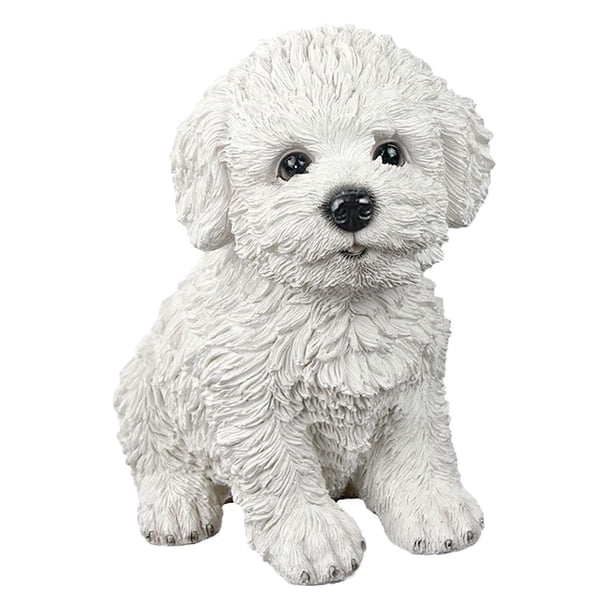 Figura creativa de perro, estatua de animal, escultura de resina, para mesa, sala de estar o cualquier espacio del hogar. blanco