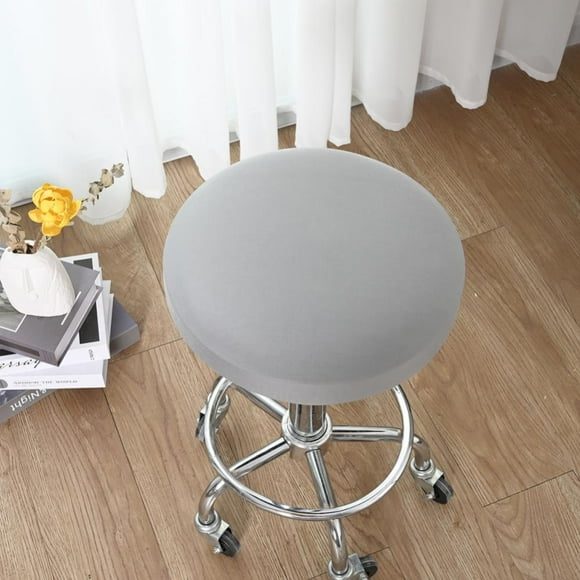 Housses Rondes pour Tabouret de Bar, 2 Pcs Housse de Tabouret Circulaire à Haute Élasticité, Housse de Siège de Chaise Douce et Facile à Nettoyer, Convient aux Tabourets de Dia 12-15 Pouces