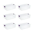 thumbnail image 1 of Sterilite 32 Quart Clear Under Bed Storage Container Tote with Latch Lid, 6 Pack, 1 of 9