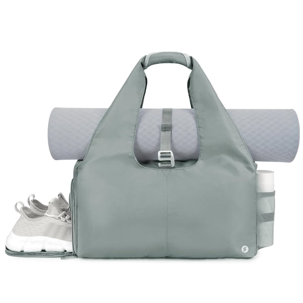 Bolsa deportiva deportiva para mujer con compartimento para zapatos, color gris