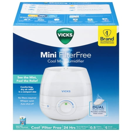 Vicks Top Fill 0.5 gallon Ultrasonic Cool Mist Humidifier - White