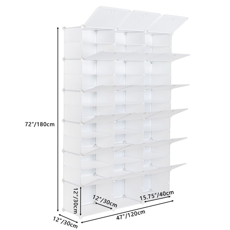  Portable Shoe Rack Organizer,Stackable 72 Pairs DIY Shoe Storage  Cabinets Stand,White Plastic Closet Shoe Organizer With Transparent  Cover,Dust-proof Shoe Rack Shelf Clear Foldable For Heels Boots : Home &  Kitchen