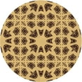 thumbnail image 1 of Ahgly Company Machine Washable Indoor Round Transitional Saddle Brown Area Rugs, 4' Round, 1 of 7