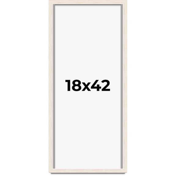 18x42 Shadow Box Frame White | 1.125 Inches Deep Real Wood Rustic Shadowbox Display Frame | UV