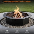 thumbnail image 5 of Simond Store Black Outdoor Octagon Fire Pit Ring/Insert for Camping,- DIY Fire Pit Rim Liner Above or in-Ground, 5 of 9