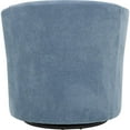 thumbnail image 4 of Pemberly Row Traditional Fabric Curved Arm Swivel Tub Chair in Light Blue, 4 of 4