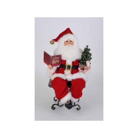 Karen Didion Lighted Story Time Sitting Santa Figurine, 20 Inches