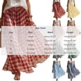 thumbnail image 4 of Maxi Skirts for Women Elastic Waist A Line Plaid Skirts Summer Casual Pleated Gingham Flowy Long Skirts, XL, 4 of 7