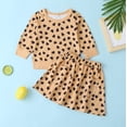 thumbnail image 2 of 2 Pcs Bébé Coeur Imprimé Tenues, Enfant en Bas Âge Manches Longues Col Rond Poche Jupe Vêtements Décontractés Ensemble, 2 of 5