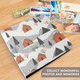 thumbnail image 4 of FORMRS 3 Ring Photo Album 4"x6" Self Adhesive Large Capacity PU Leather Cover, Orange Cartoon Houses, 4 of 7