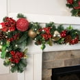 thumbnail image 4 of Village Lighting 9 ft. Pre-Lit LED Garland - Scarlet Hydrangea, 4 of 8