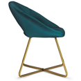 thumbnail image 2 of Barrett Mid Century Modern Accent Chair in Teal Velvet Fabric, 2 of 7