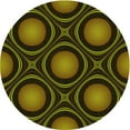 thumbnail image 1 of Ahgly Company Indoor Round Patterned Black Bean Brown Area Rugs, 4' Round, 1 of 6