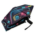 thumbnail image 6 of Compact Sun Umbrella Windproof Travel Umbrellas for Rain Strong Portable UV Protection Neon Game Controllers, 6 of 8