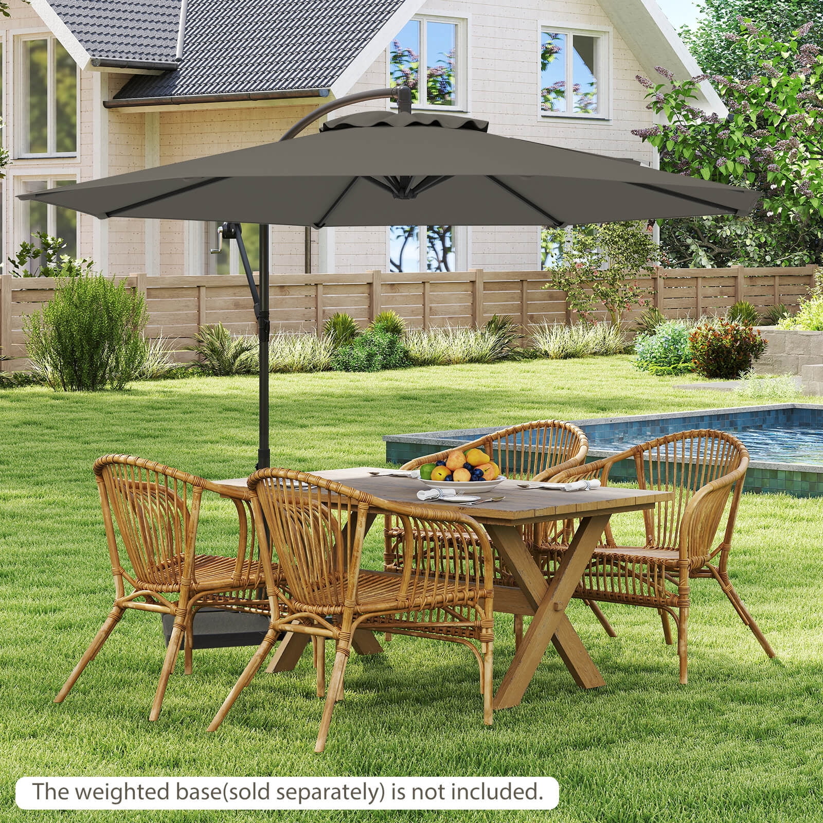 10 x 8 patio umbrella 10' Saville Octagonal the umbrella blends perfectly with your patio furniture as you enjoy a meal outside with family and friends Treasure Garden 8x10 ft Outdoor