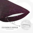 thumbnail image 3 of Gukieu Dark Purple Glitter Print Plush Pillow Cover, Hidden Zipper Pillow Protector without Pillow Core, Suitable for Bedroom, Office, Car Decoration-14"x20", 3 of 6