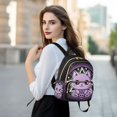 thumbnail image 6 of JIALIOU Mini Backpack Purse for Women Quilted Casual Daypack Small Travel Shoulder Bag, Cute Cat with Skull, 6 of 7