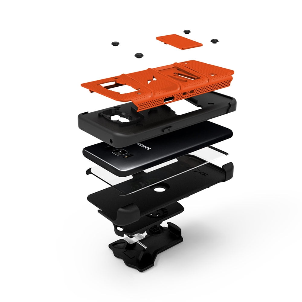 ZIZO BOLT Series for Samsung Galaxy S8 Case Military Grade Drop Tested with Tempered Glass Screen Protector, Holster ORANGE BLACK