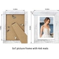 thumbnail image 4 of 5x7 Picture Frame Set of 2, Distressed White Wood with Glass Photo Frame - Display Pictures 4x6 with Mat or 5 x 7 without Mat for Horizontal or Vertical Table top and Wall Mounting, 4 of 6