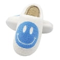thumbnail image 2 of Pantoufle en Peluche Confortable à Visage Souriant, Pantoufle Douillette en Peluche Chaude à Enfiler pour la Maison avec Mousse Mémoire, Pantoufles en Fourrure à Enfiler pour la Maison, Pantoufle Coussinée, Taille 2, Bleu, 2 of 4