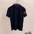 thumbnail image 4 of Polo informal de negocios con rayas y puños bordados Z para hombre, novedad 2024ss, 4 of 4
