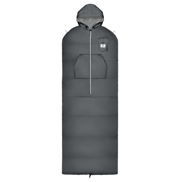 Saco de dormir portátil Thermotuff para acampar para clima frío, gris