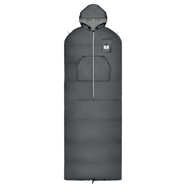 Saco de dormir portátil Thermotuff para acampar para clima frío, gris