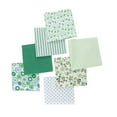 thumbnail image 3 of 7pcs DIY Patchwork Fabric Printed Cotton Cloth Sewing Quilting Scrapbooking Handicraft Square Fabric, Green, 3 of 7