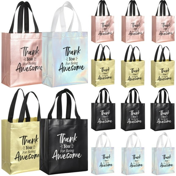 36-Pack Reusable Thank You Gift Bags, Non-Woven Employee & Team Appreciation Present Favor Bags