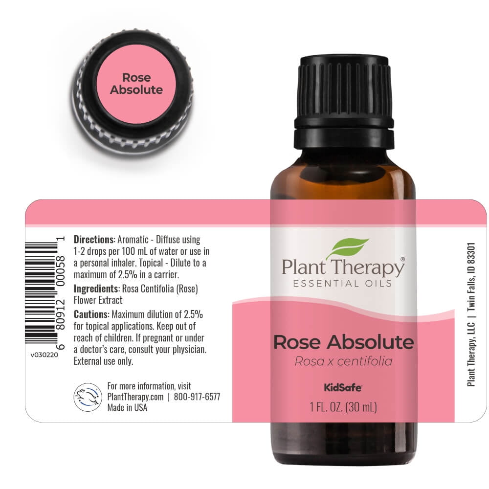 Plant Therapy Rose Absolute Essential Oil 100% Pure, Undiluted, Natural Aromatherapy 30 mL