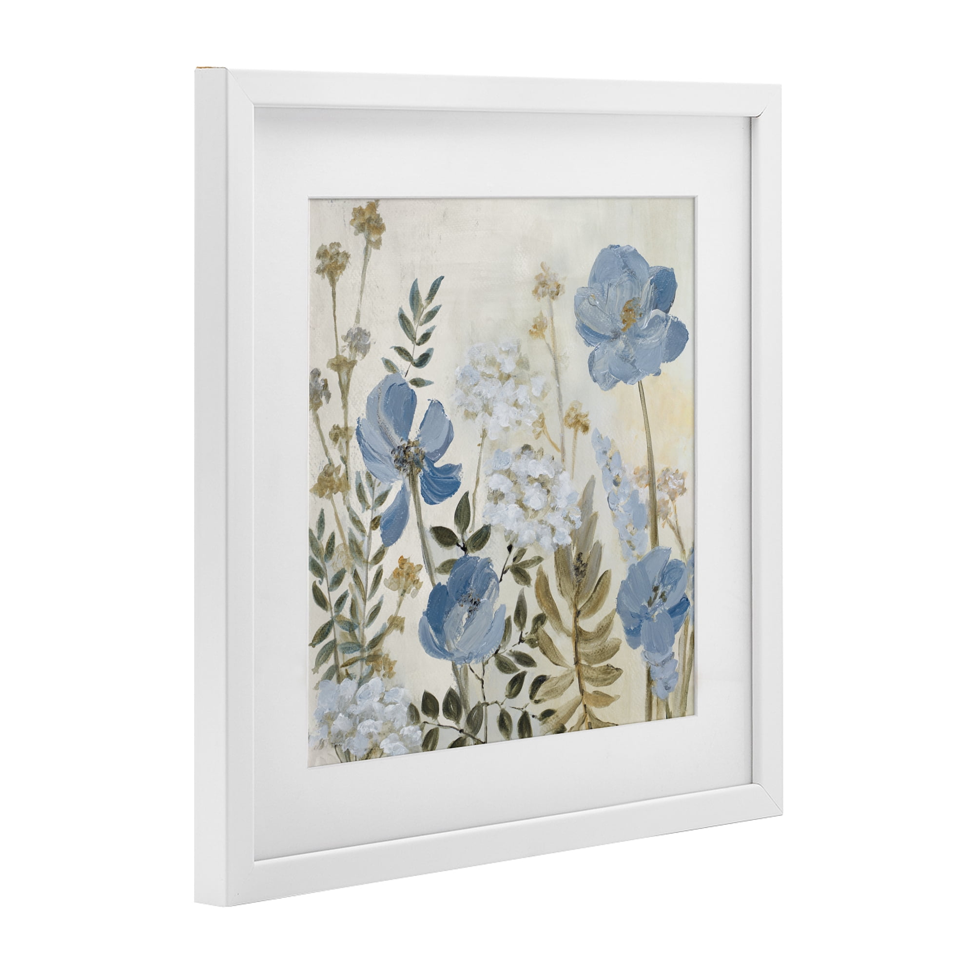 Stupell Industries Peaceful Blue Iris Garden White Framed Print Under Glass, design by Lanie Loreth