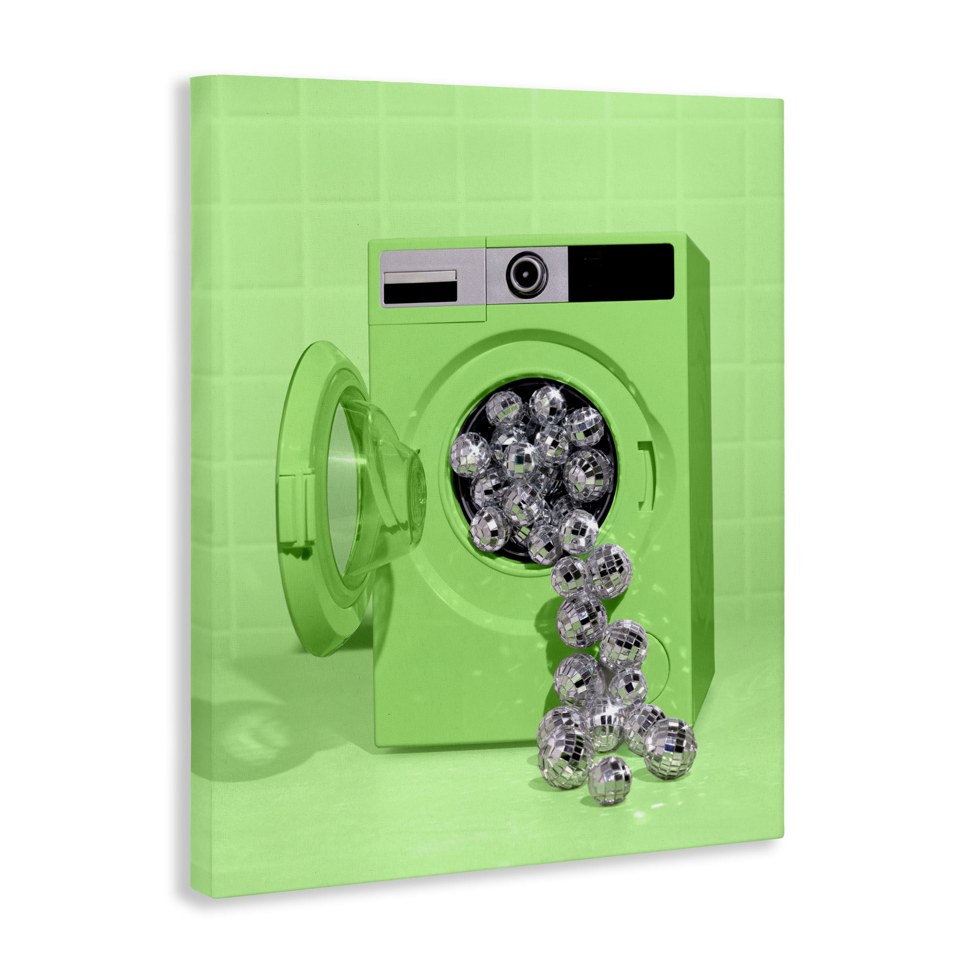 Stupell Industries Disco Laundry Machine over Lime Canvas Wall Art, design by LISH Creative