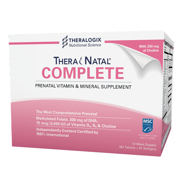 Theralogix Theranatal Complete Prenatal Vitamin Supplement Theralogix TheraNatal Complete Prenatal Vitamin Supplement with DHA, 91