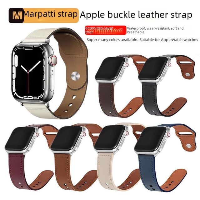 Adecuado para Apple iWatch, correa de cuero estilo retro de negocios con hebilla de Apple Watch, correa de reloj inteligente