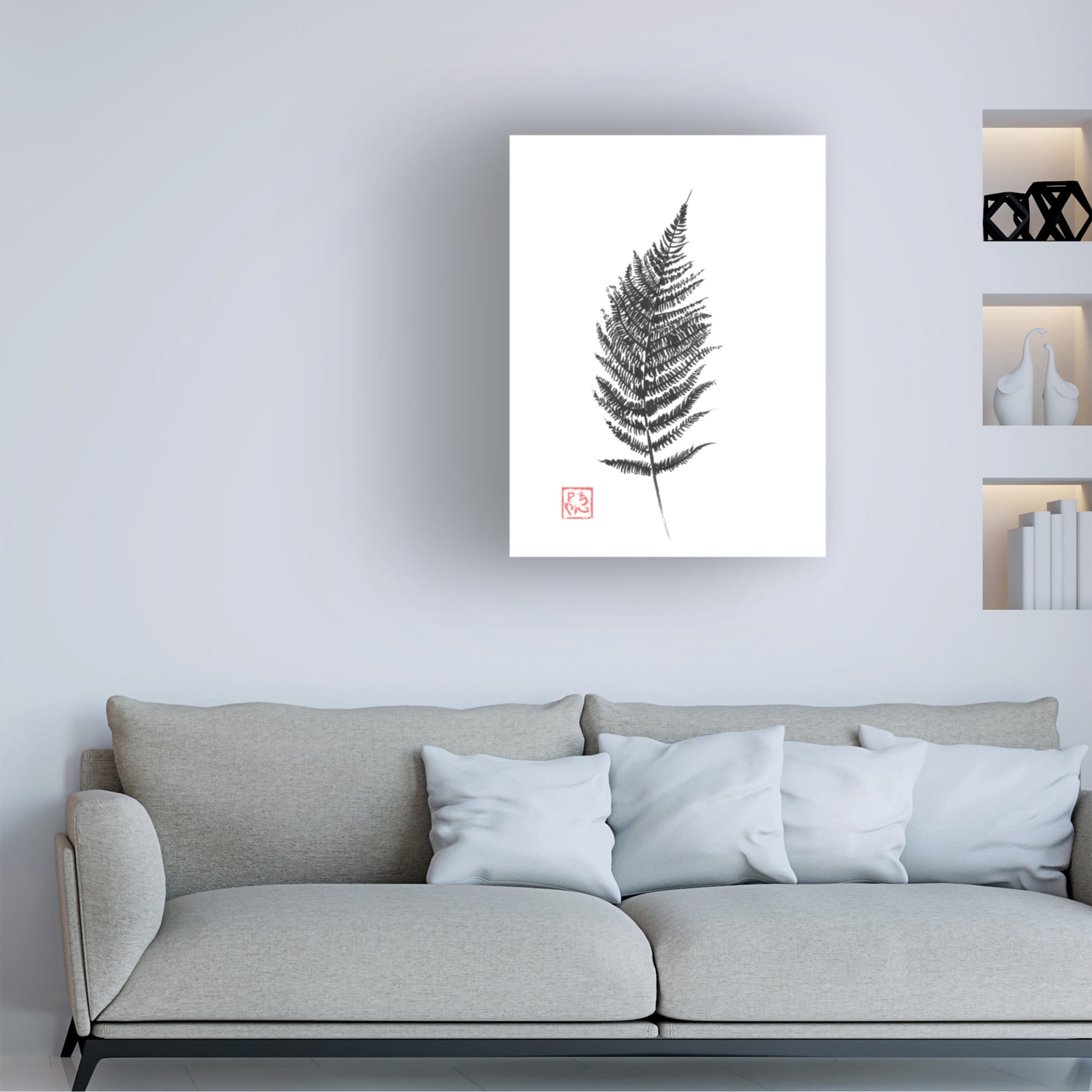 Canvas Wall Art - Pechane 'Fern' Wall Art for Living Room, Bedroom, or Office Décor by Trademark Fine Art - 18 x 24 Inches