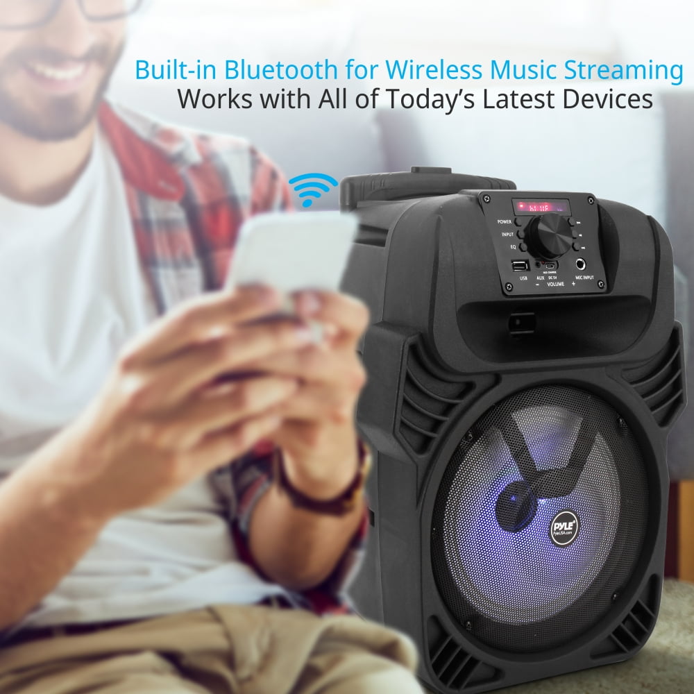 Pyle PPHP844B Portable Bluetooth Speaker System w/ Flashing Party Lights(4 Pack)