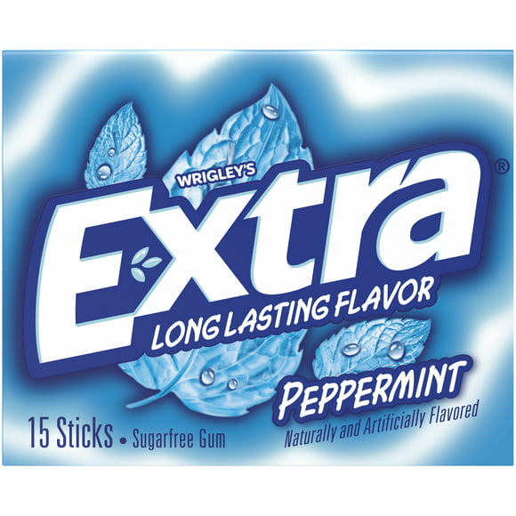 Extra Gum Peppermint Sugar Free Chewing Gum, Single Pack - 15 Stick