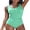Mint Green, variant on Charmo Scalloped Ribbed One-Piece Tummy Control Swimsuit for Women Button-Down Bathing Suit Green L