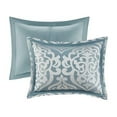 thumbnail image 3 of Cotton Bedding Set 8 Piece Jacquard Comforter Set Aqua/Silver Cal King,Bed In A Bag, 3 of 16