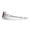 thumbnail image 4 of 14K White Gold Ring Band with Stones (07) July Ruby Marquise Red, 4 of 5