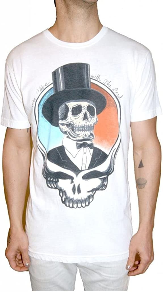Grateful Dead Top Hat Skull Adult White T-Shirt - Walmart.com