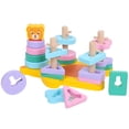thumbnail image 4 of Wooden Color Cartoon Animal Five Sets of Columns Young Children‘s Educational Animals Set of Columns Geometric Shape Set of Columns Building Blocks Toys, 4 of 5