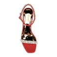 thumbnail image 3 of XYD Women Shiny Rhinestone Studded Mid Heels Open Square Toe Ankle Strap Sandals Fashion Party Prom Bridal Shoes Size 14 Red, 3 of 4