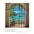thumbnail image 1 of Rideau avec Motif de Vue sur la Mer Rideaux Décoration Draperie Inaltérable Imprimé Lavable à la Machine, 1 of 10