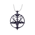 thumbnail image 3 of Pendentif Tête de Chèvre en Étain avec Finition Argent Pentacle Inversé Collier, 3 of 5